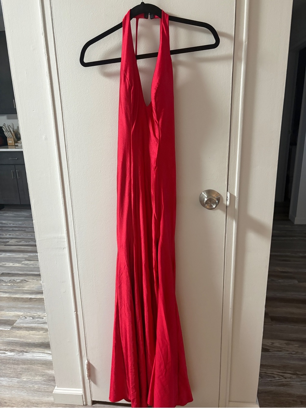 Red Halter Maxi Dress - Women